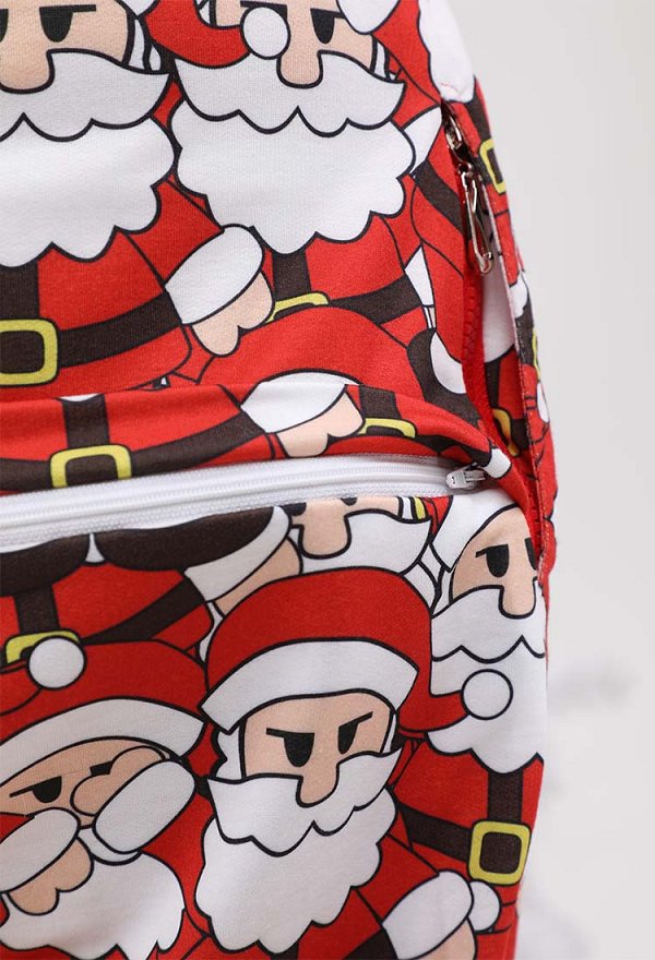 クリスマス サンタクロース 可愛い つなぎ パジャマ オールインワン 黒色