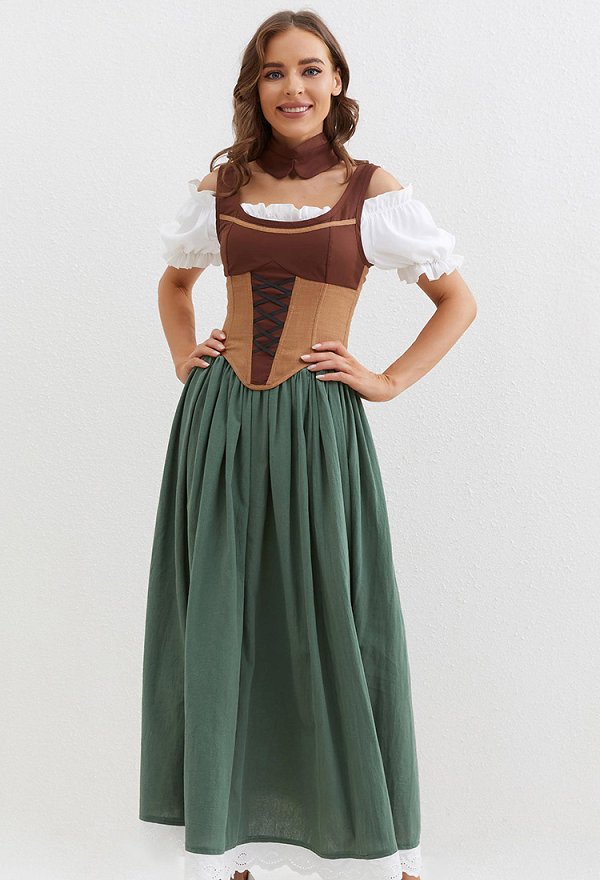中世コスチューム 歴史的レトロドレス 衣装 コルセットトップ ハロウィン用