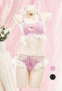 女性 マルチカラー 猫 女の子 ビキニセット ホームウェア ランジェリー コスプレ 衣装