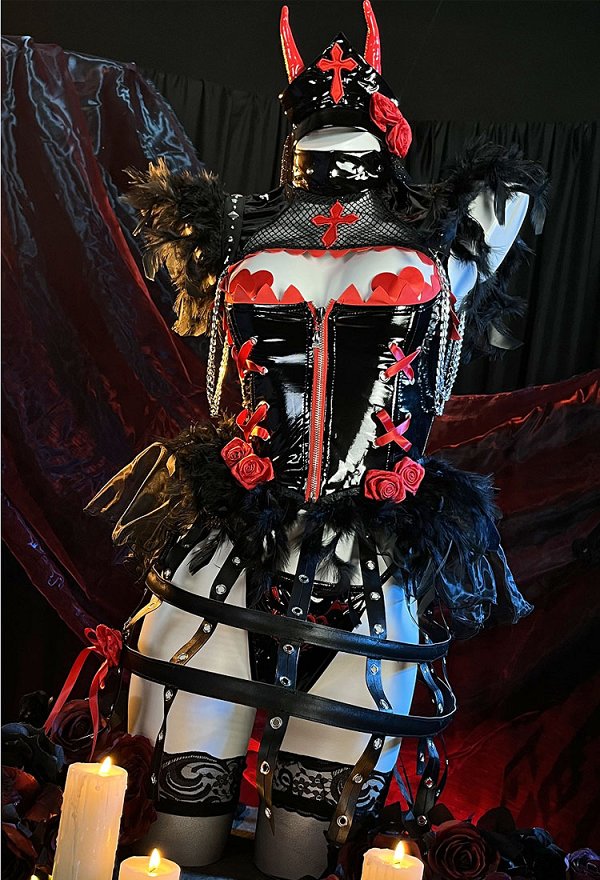 セクシー ランジェリー パワー 花嫁 黒赤 セクシー ランジェリー パワー 花嫁 黒赤