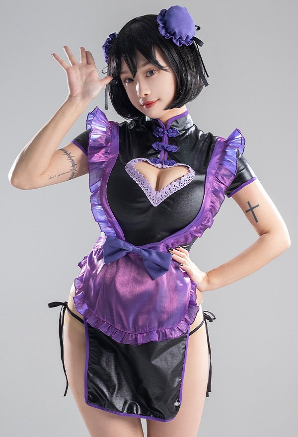 黒紫 チャイナドレス