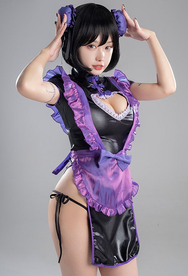 黒紫 チャイナドレス