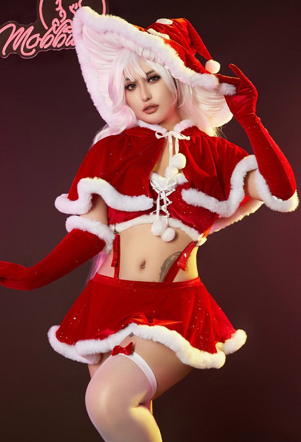 クリスマス キノコ 魔女 コスプレ セクシー 下着 赤