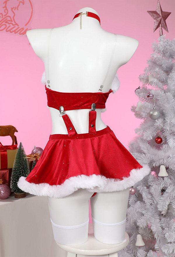 クリスマス キノコ 魔女 コスプレ セクシー 下着 赤