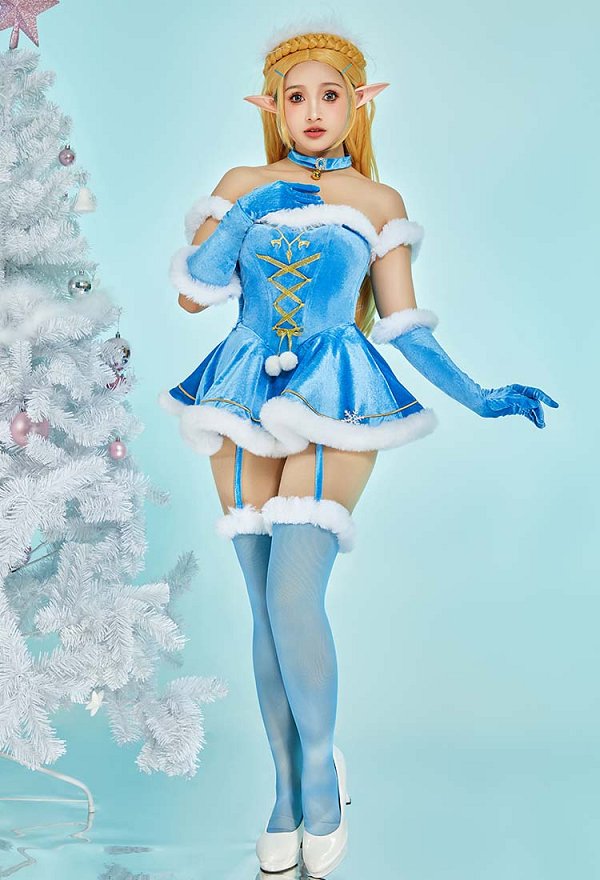クリスマス コスプレ セクシー 下着 青色
