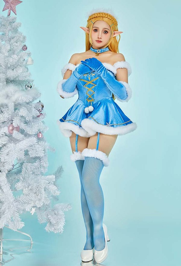 クリスマス コスプレ セクシー 下着 青色