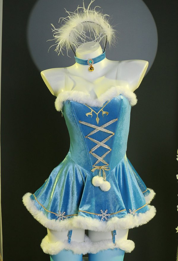 クリスマス コスプレ セクシー 下着 青色