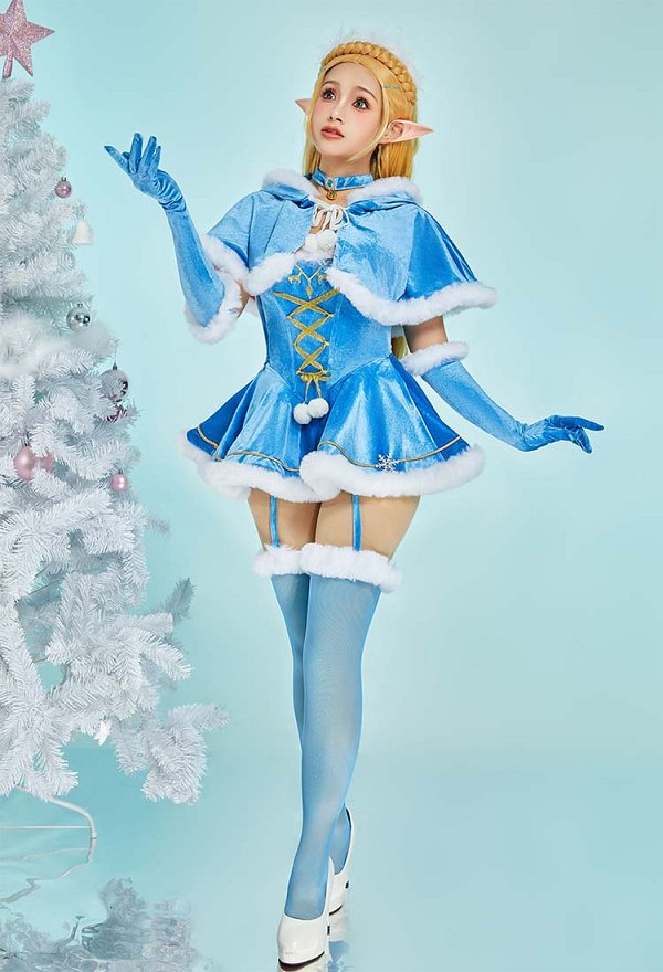 クリスマス コスプレ セクシー 下着 青色