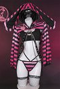 長袖 セクシー 下着 黒＆ピンク