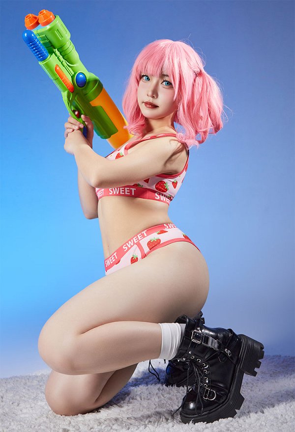 イチゴ スポーツブラ セクシー 下着 ピンク