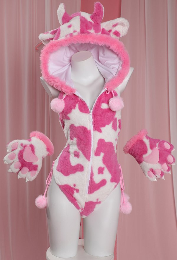 乳牛 可愛い ホームウェア 下着 ピンク 乳牛 可愛い ホームウェア 下着 ピンク