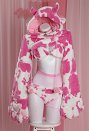 乳牛 可愛い ホームウェア 下着 獣人 肉球 手袋付き ピンク
