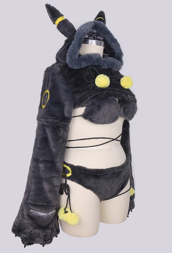 プラスサイズ PM ブラッキー 可愛い ホームウェア 下着 獣爪手袋付き