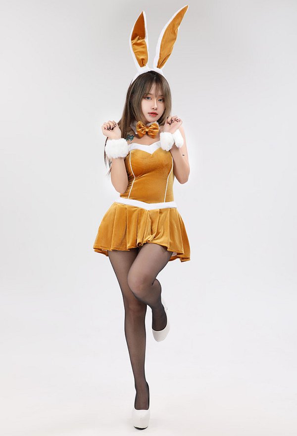 可愛い バニーガール セクシー 下着 黄色