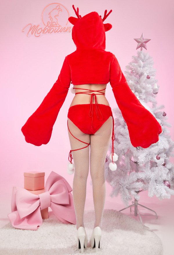 クリスマス 可愛い トナカイ コスプレ ホームウェア 赤色 クリスマス 可愛い トナカイ コスプレ ホームウェア 赤色