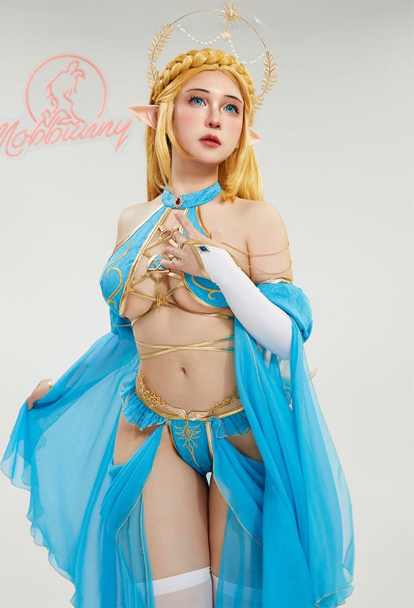 ゼルダ姫 コスプレ 同人服 セクシー ランジェリー 水色 ゼルダ姫 コスプレ 同人服 セクシー ランジェリー 水色