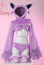PM エーフィ コスプレ 派生服 モコモコ服 獣爪手袋付き