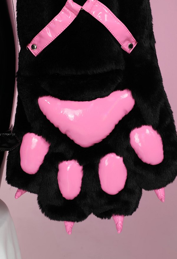 黒猫 レンパーカー セクシー ボディスーツ ランジェリー PUレザー 下着 肉球 手袋付き 黒猫 レンパーカー セクシー ボディスーツ ランジェリー PUレザー 下着 肉球 手袋付き
