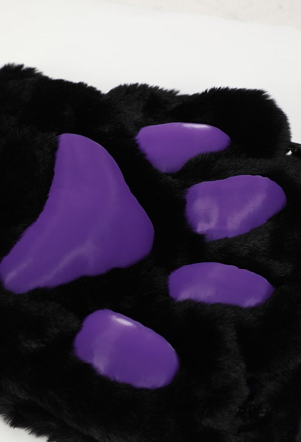 ゴシック セクシー コスプレ 黒紫色 下着 肉球手袋付き