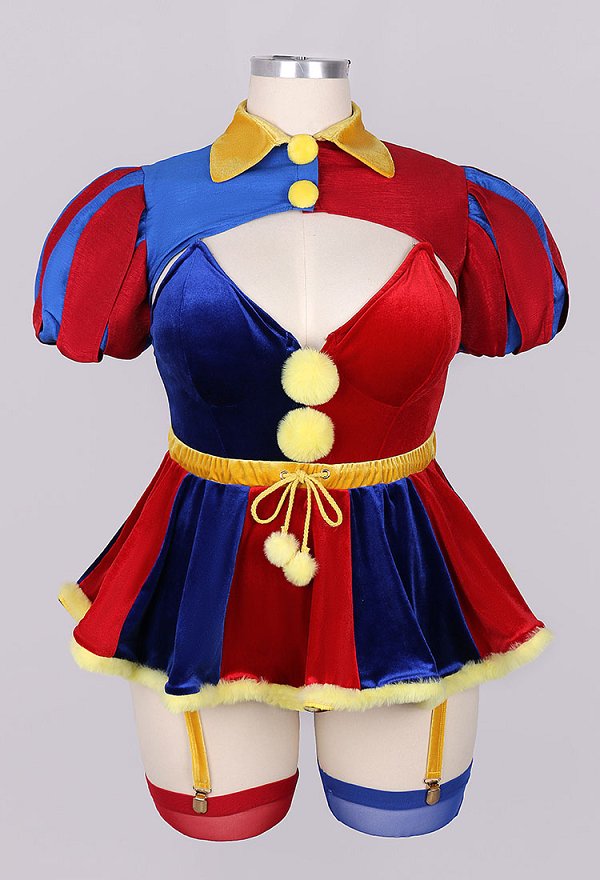 プラスサイズ ピエロ コスプレ セクシー ボディスーツ プラスサイズ ピエロ コスプレ セクシー ボディスーツ