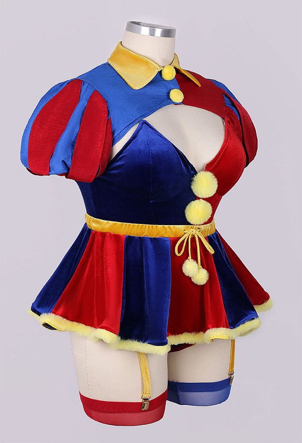 プラスサイズ ピエロ コスプレ セクシー ボディスーツ プラスサイズ ピエロ コスプレ セクシー ボディスーツ
