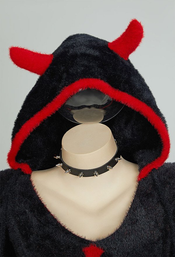 ゴシック 悪魔 ハロウィン ボデースーツ チョーカー付き ルームシェア
