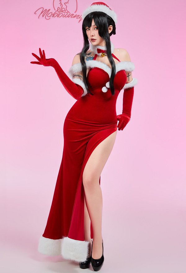 クリスマス コスプレ 赤色ドレス クリスマス コスプレ 赤色ドレス