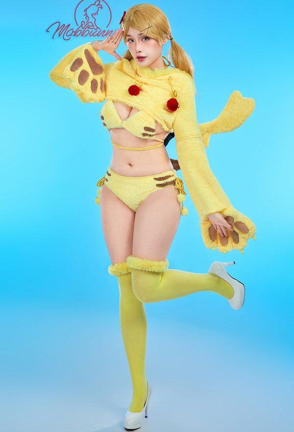 PM ピカチュウ 派生服 コスプレ ホームウェア モコモコ服 獣爪手袋付き PM ピカチュウ 派生服 コスプレ ホームウェア モコモコ服 獣爪手袋付き