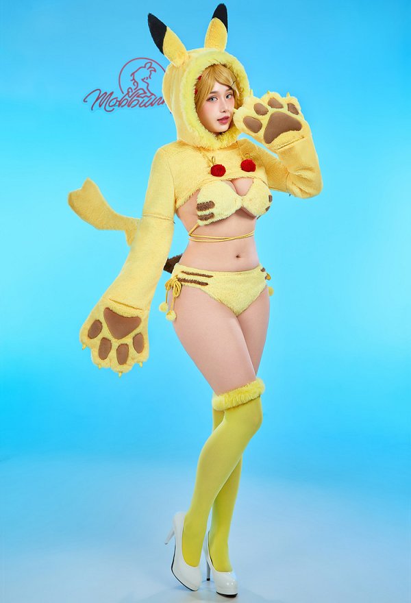 PM ピカチュウ 派生服 コスプレ ホームウェア モコモコ服 獣爪手袋付き PM ピカチュウ 派生服 コスプレ ホームウェア モコモコ服 獣爪手袋付き
