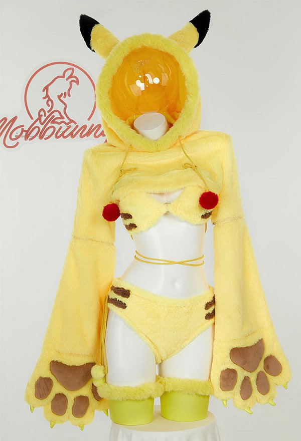 PM ピカチュウ 派生服 コスプレ ホームウェア モコモコ服 獣爪手袋付き PM ピカチュウ 派生服 コスプレ ホームウェア モコモコ服 獣爪手袋付き