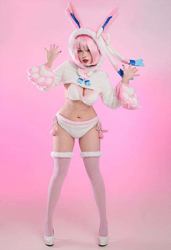 PM ニンフィア  コスプレ 擬人化 可愛い ふわふわ ホームウェア 肉球手袋付き