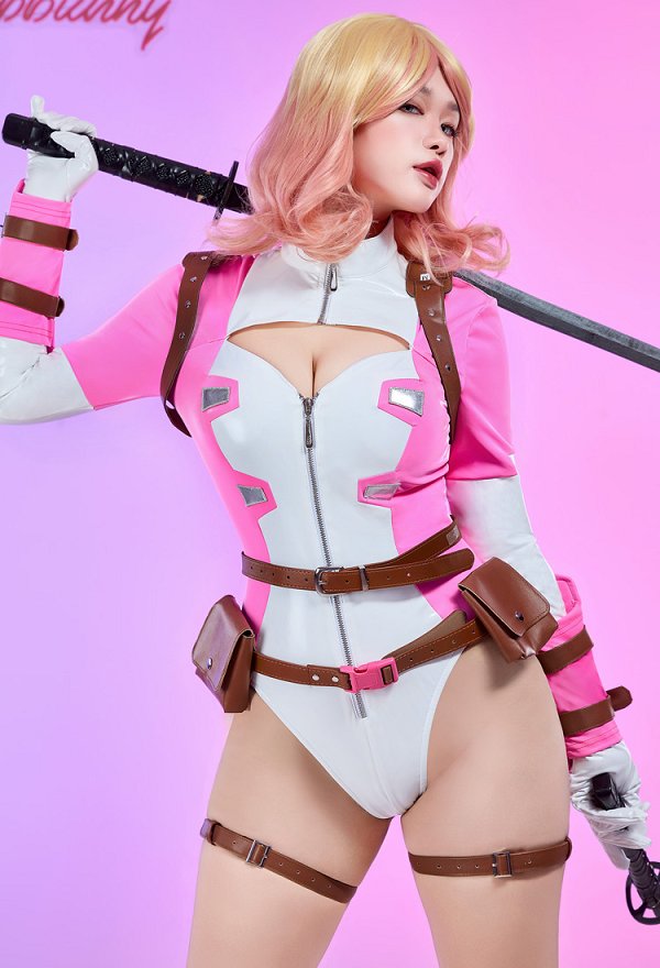 グウェンプール 同人服 PUレザー製 ボディースーツ