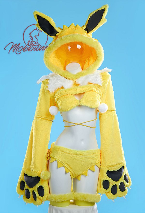 ポケモン サンダースコスプレ  可愛い ホームウェア 獣爪手袋付き