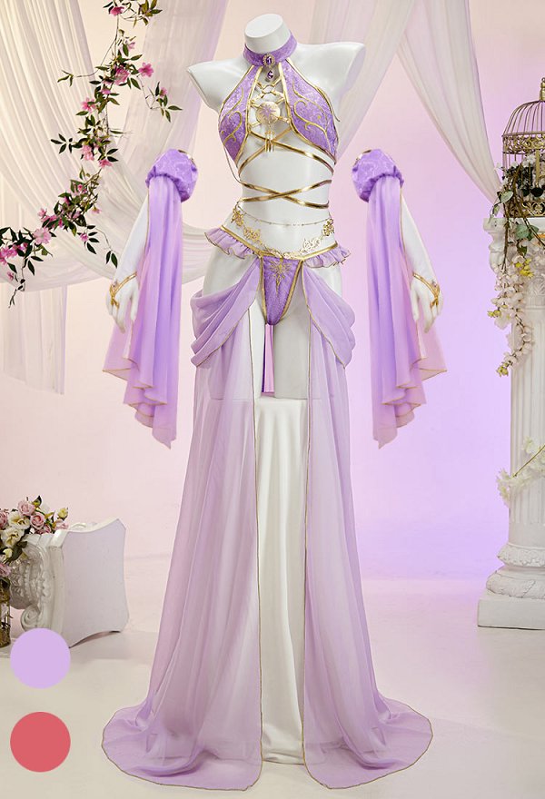 ゼルダの伝説 ゼルダ姫 セクシー コスプレ 赤・紫 踊り子 ドレス