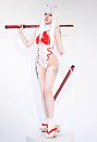 セクシー 透明 ボディースーツ 白赤色 下着