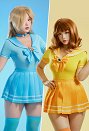 スーパーマリオ セクシー コスプレ 黄色・青色 セーラー服　
