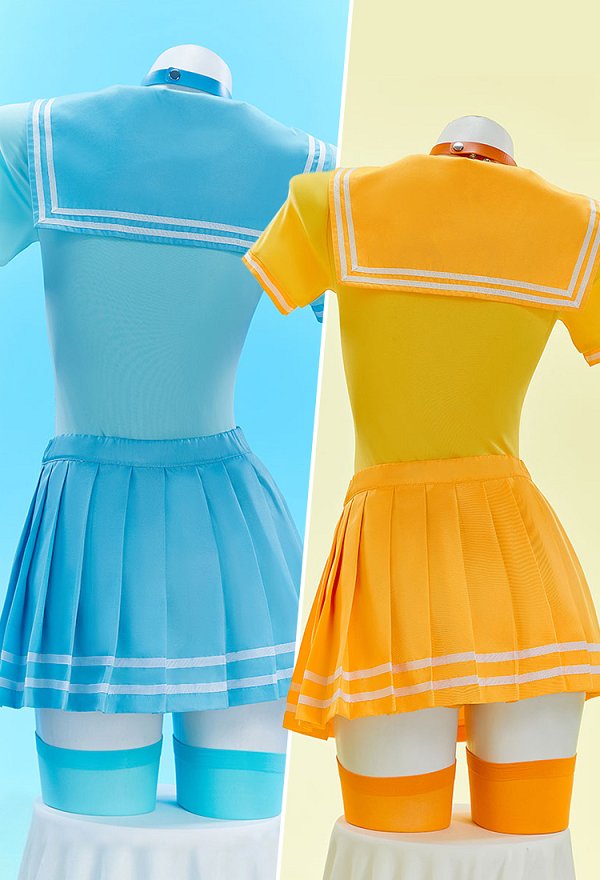 スーパーマリオ セクシー コスプレ 黄色・青色 セーラー服　