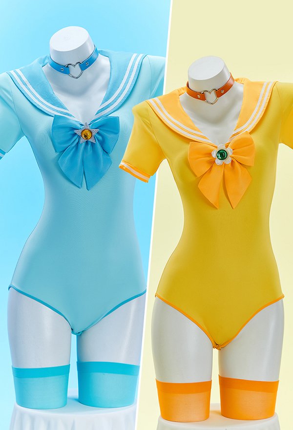 スーパーマリオ セクシー コスプレ 黄色・青色 セーラー服　