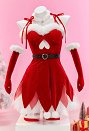 クリスマス コスチューム エルフ コスプレ 赤色 ドレス