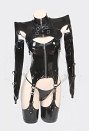 アーテリーギア-機動戦姫- X 黑暗王朝 PUレザー 黒色 セクシー ボディースーツ