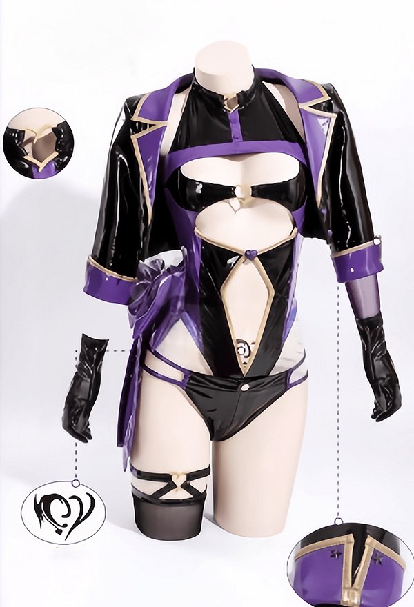 セクシー ランジェリー 青紫色 舞台服