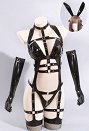 セクシー バニーガール 中空 ストラップ ボディスーツ