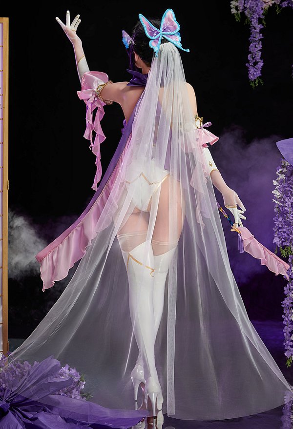 イラストライターPrincess_Ailishコラボ 鬼滅の刃 胡蝶しのぶ 花嫁 セクシー ホルターネック ボディスーツ イラストライターPrincess_Ailishコラボ 鬼滅の刃 胡蝶しのぶ 花嫁 セクシー ホルターネック ボディスーツ