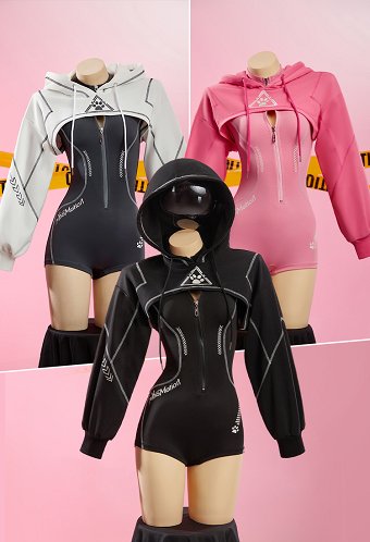 サイバーパンク セクシー スポーツ ヨガウェア 長袖 ジッパー ボディスーツ