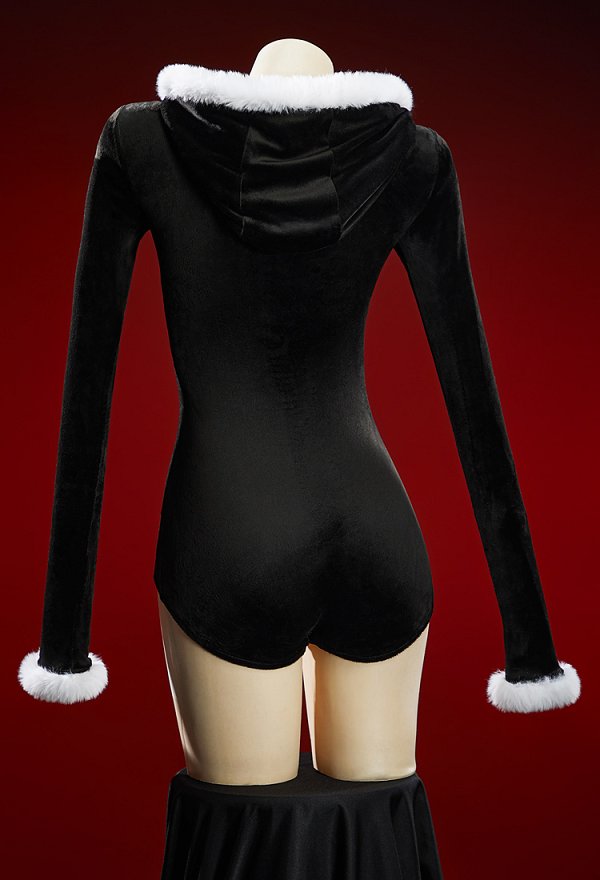[モブモフ] ハロウィン 骸骨柄 フード ワンピース ルームウェア