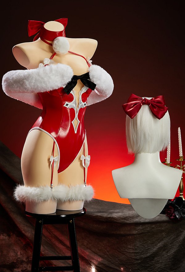 イラストライターPrincess_Ailishコラボ クリスマス2B セクシー コスプレ ボディスーツ