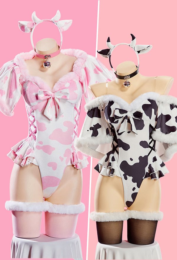 ふわふわ 牛柄 セクシー コスプレ ボディスーツ ホームウェア ふわふわ 牛柄 セクシー コスプレ ボディスーツ ホームウェア