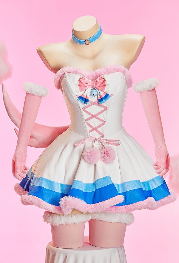 PM ニンフィア 擬人化 セクシー コスプレ ワンピース マント＆テール付き