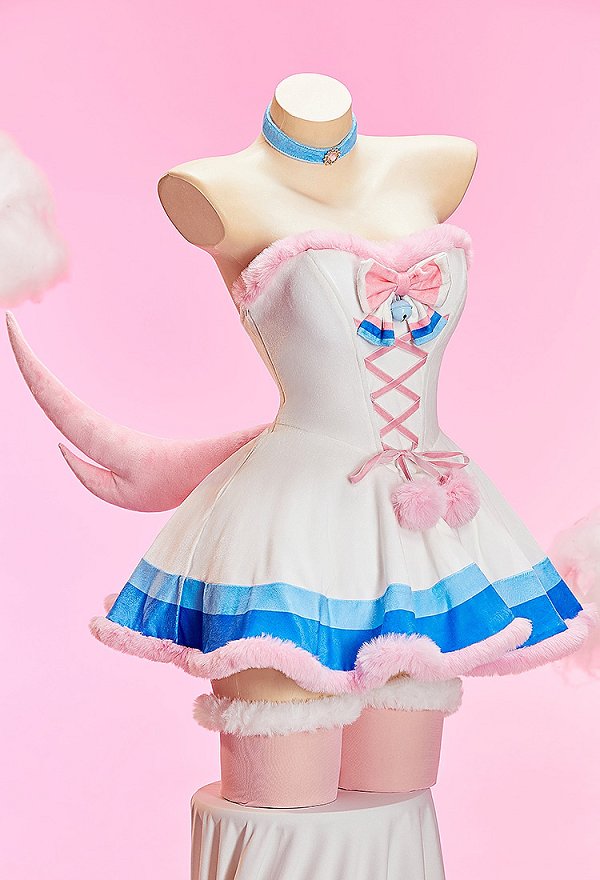 PM ニンフィア 擬人化 セクシー コスプレ ワンピース マント＆テール付き