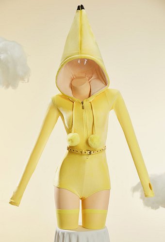 [モブモフ] セクシー バナナ ファー ルームウェア 面白い 皮むき バナナ 一体型 パジャマ